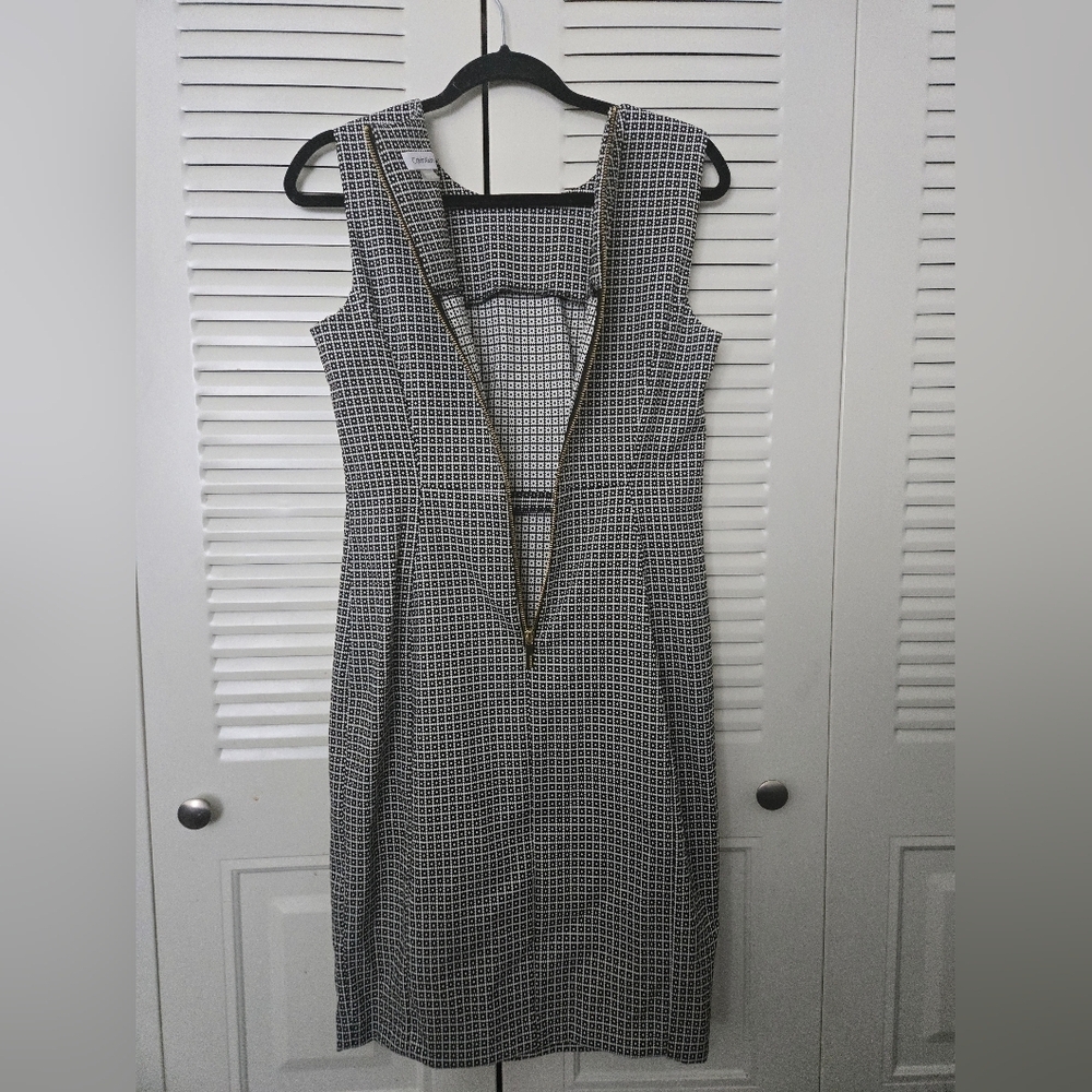 Calvin Klein Sheath Dress Black & White Size 8 - Picture 4 of 8